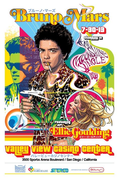 Bruno Mars Poster, Ellie Goulding Concert, Mars Poster, Pop Art Fashion, Black Phone Wallpaper, Hip Hop Art, Ellie Goulding, Picture Collage Wall, Valley View