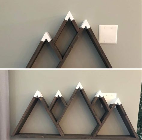 Wall Decor Boys Room, Mountain Shelf, Boy Room Wall Decor, Magazine Wall, Mountain Wall Decor, Zen Den, Build Projects, Studio Diy, Wall Shelf Decor