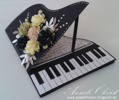 Piano Card, Musical Cards, Hand Made Greeting Cards, Shaped Cards, Beautiful Handmade Cards, Fancy Fold Cards, Music Themed, Heartfelt Creations, Birthday Cards Diy