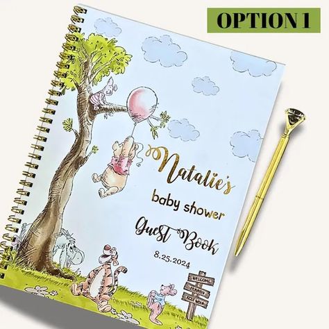 TaylorNurseryPrints - Etsy Winnie The Pooh Guest Book Ideas, Baby Shower Scrapbook, Guess Book, Baby Shower Guestbook, Baby Guest Book, Photo Album Book, Winnie The Pooh Baby Shower, Signature Book, Bear Invitations