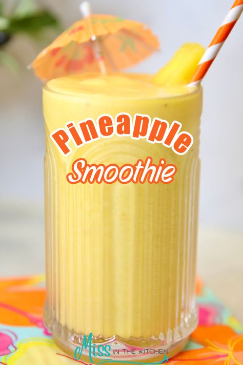 This easy Pineapple Orange Smoothie recipe is perfect for any time of day filled with refreshing flavors that is sure to satisfy. How To Make A Pineapple Smoothie, Frozen Pineapple Smoothie, Smoothie Recipes With Orange Juice, Smoothie Recipes Pineapple, Easy Smoothie Recipes 3 Ingredients, Filling Smoothie Recipes, Fruit Smoothies Recipes, Pineapple Orange Smoothie, Spring Eats