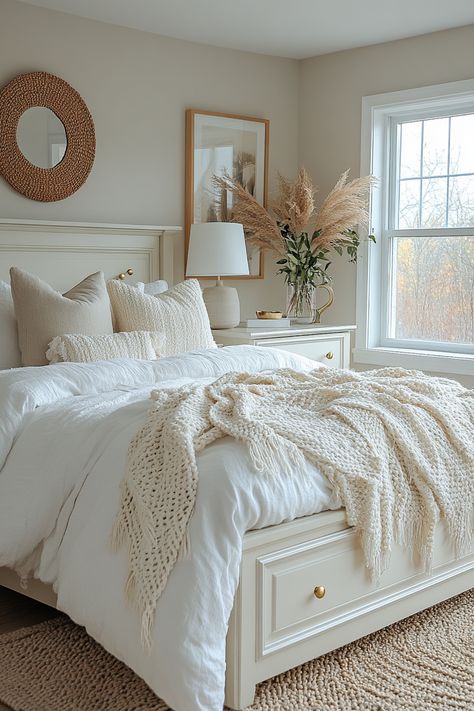 White queen bed