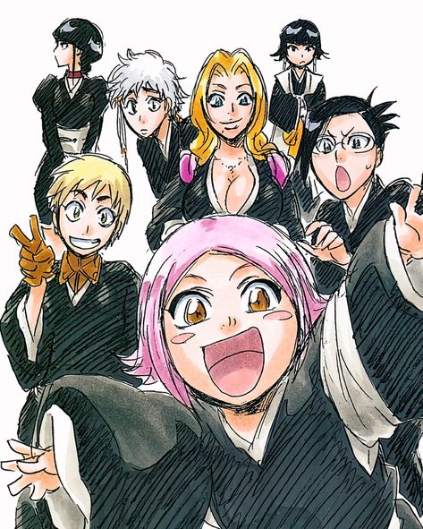 Bleach Official Art, Bleach Girls, Action Poses Drawing, Bleach Funny, The Fable, Big Sisters, Bleach Fanart, Bleach Characters, Hello Kitty Art