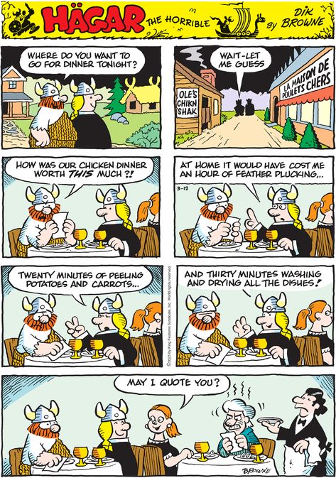 Hägar the Horrible The Far Side Comics, Couple Comics, You're Perfect, Hagar The Horrible, Far Side Comics, Cute Couple Comics, Couples Comics, Far Side, Dinner At Home