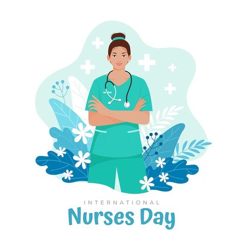 Free vector flat international nurses da... | Free Vector #Freepik #freevector #nurse-day #health-day #world-health #health-illustration World Nurse Day, Nurses Day Images, Nurse Illustration, International Nurses Day, National Nurses Day, Happy Nurses Day, Nurse Day, Flat Art, Nurses Day