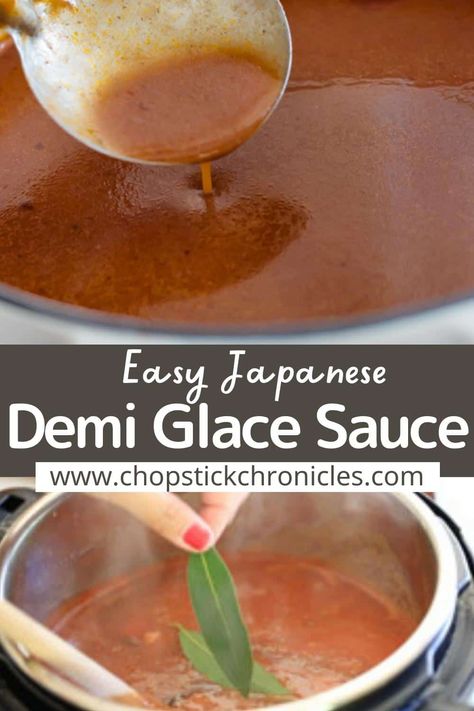 Instant pot Demi Glace sauce. Shortcut Demi-Glace Sauce recipe using Instant pot. Demi-glace sauce is a base sauce for many Yoshoku dishes in Japanese cooking. #demi glace sauce, #instant pot demi glace sauce, Demi Glace Sauce Recipes, Demi Glaze Recipe, Demiglace Sauce, Demi Glace Sauce, Demi Glaze, Beef Tenderloin Recipes, Dipping Sauces Recipes, Food Tech, Tenderloin Recipes