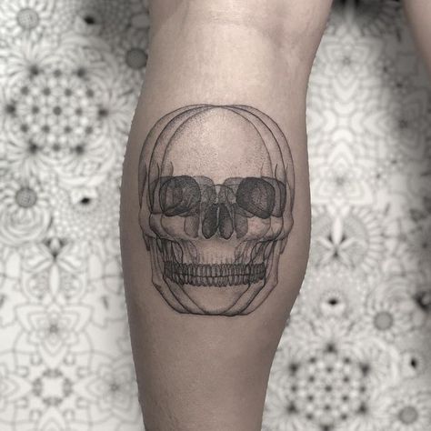 Kali Tattoo, Skull Art Tattoo, Optical Illusion Tattoo, Cool Tattoo Drawings, Neck Tattoo For Guys, Double Vision, Spooky Tattoos, Dark Art Tattoo, Tattoo Style Drawings