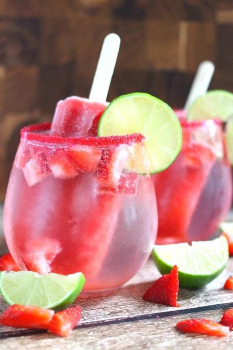 Popsicle Cocktail, Soda Alternatives, Easy Mocktail Recipes, Spritzer Recipes, Best Summer Cocktails, Easy Summer Cocktails, Special Drinks, Mix Drinks, Strawberry Lime