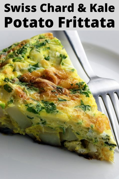 Recipes With Kale, Chard Frittata, Vegetables For Breakfast, Swiss Chard Recipes Easy, Potato Frittata Recipes, Kale Potato, Eat More Vegetables, Potato Frittata, Swiss Chard Recipes