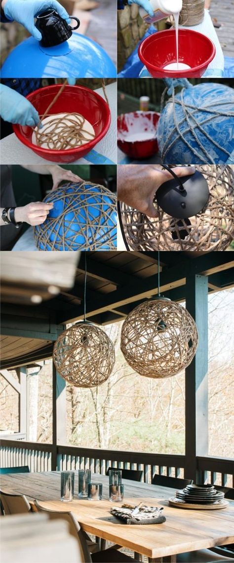 We show you how easy it is to create your own lighting with budget friendly lights, plus 16 great DIY pendant light ideas and unique pendant light shades. Luminaria Diy, Diy Pendant Light, Diy Lampe, Diy Projektit, Diy Lamp, Diy Party Decorations, Diy Pendant, Diy Lighting, Diy Party