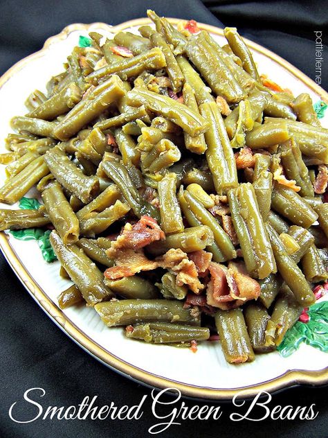 Beans Dishes, Green Beans Casserole, Brown Sugar Roasted Carrots, Soy Sauce Green Beans, Atkins Phase 1, Southern Style Green Beans, Smothered Green Beans, Yummy Vegetables, Simple Sides