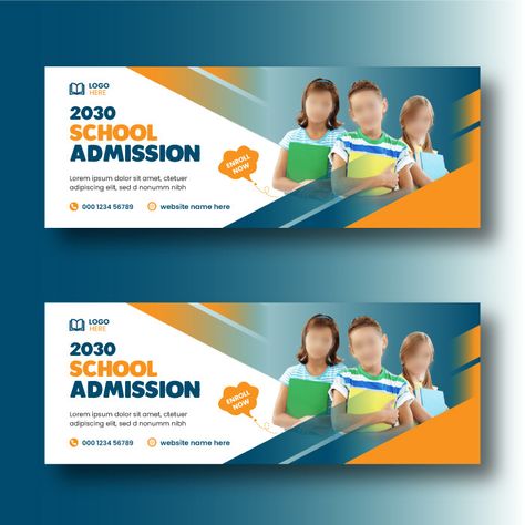 Plantilla De Portada De Facebook De Admisión Escolar Y Regreso Al Diseño De Banner Web Educativo#pikbest##Templates School Banner Design, School Banners, Education Banner, Banner Web, Facebook Cover Template, Website Names, School Banner, School Admissions, Web Banner Design