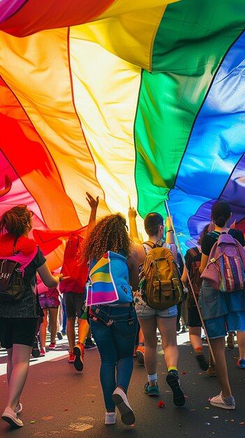 Photo a group of people with rainbow col... | Premium Photo #Freepik #photo Rainbow Group, Pride Photoshoot, Campaign Social Media, Pride Colors, A Group Of People, Group Pictures, Friends Party, Group Of People, Color Run