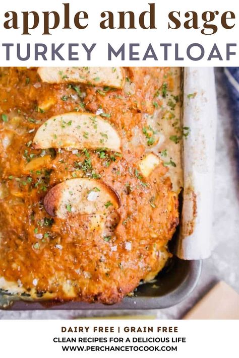 Delicious Paleo, Whole30, & Gluten-free Apple and Sage Turkey Meatloaf. Paleo Turkey Meatloaf, Apple Meatloaf, Sage Turkey, Turkey Cutlet Recipes, Ground Turkey Meatloaf, Turkey Apple, Paleo Meatloaf, Ground Turkey Sausage, Marinated Turkey