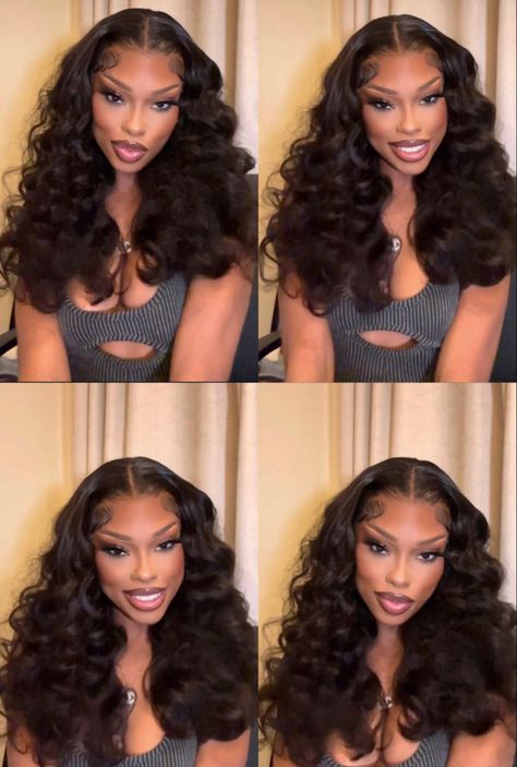 Hairstyle For Senior Pictures, Low Prom Hairstyles, Graduation Wig Hairstyles With Cap, Wand Curl Wig, Big Hair Black Women, Graduation Hairstyles For Black Women, Formal Event Hair, Prom Wigs, Graduation Hairstyles With Cap