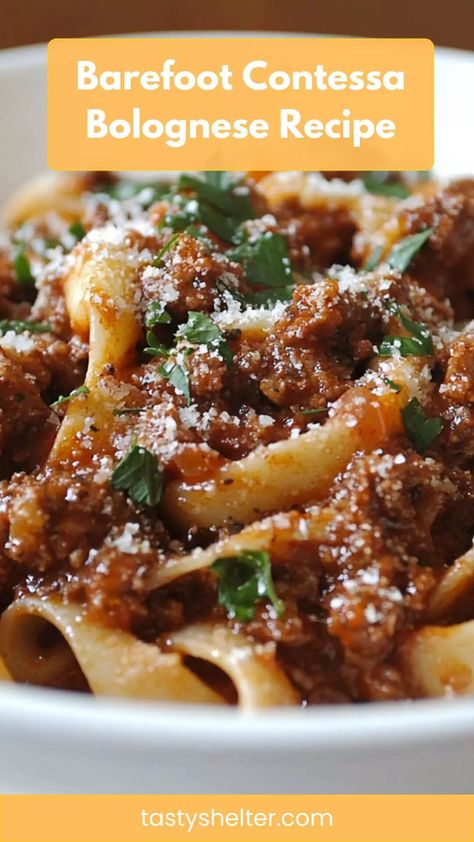 Barefoot Contessa Bolognese Recipe – Tasty Shelter Bolognese Sauce Ina Garten, Ann Burrell Bolognese, Weeknight Bolognese Ina Garten, Anne Burrell Bolognese, Quorn Bolognese Recipe, Marcella Hazan Bolognese, Bolognese Sauce Recipe, Barefoot Contessa Recipes, Ground Sirloin