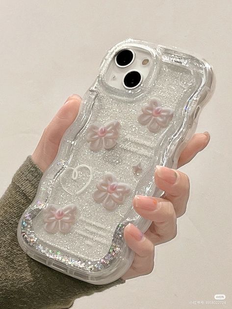 Iphone 13 Cases Clear, Apple Phone Case Aesthetic, Coquette Iphone Case, Aesthetic Iphone 13 Case, Casing Hp Aesthetic, Iphone 13 Aesthetic, Sparkly Phone Cases, Preppy Phone Case, Diy Phone Case Design