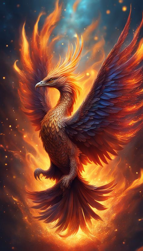 Phoenix in fire - AI creation Real Phoenix Bird, 1111 Quotes, Phoenix Rising From The Ashes, Phoenix Bird Art, Live Photography, Phoenix Fire, Phoenix Dragon, Rising From The Ashes, New Wallpaper Iphone