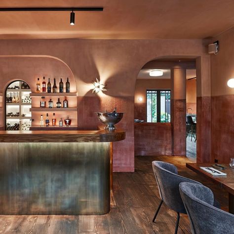 Joris Van Apers Studio | Design and interior of a woodfire based gastronomic restaurant. Brass, reclaimed pine boards and a lot of texture. @restaurant.barbacoa… | Instagram Terracotta Restaurant, Pine Boards, Restaurant Architecture, Antique Fireplace, Bar Design Restaurant, Reclaimed Pine, Fancy Restaurant, Studio Design, Architecture Portfolio