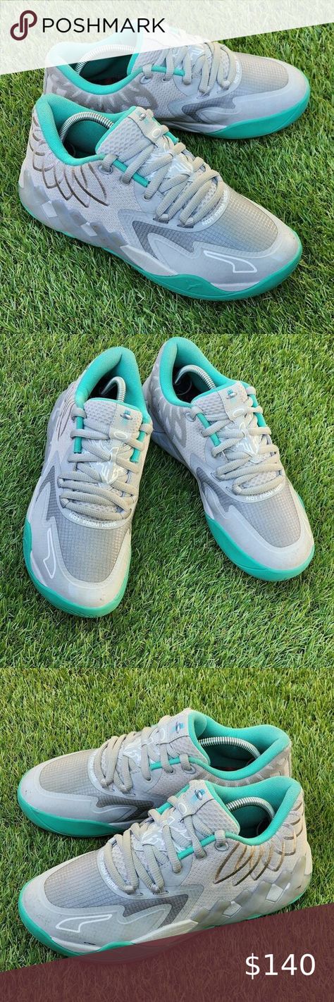 PUMA MB.01 MELO - Mens Shoes - SIZE 6.5 Mb 01, Shoes Size 6, Puma Shoes, Aqua Green, Athletic Shoes, Gray Color, Men's Shoes, Size 6, Women Shoes