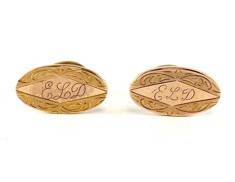 Victorian Antique Cuff Links Vintage Gold Filled Wedding Etched Oval Cufflinks Monogram Formal Tuxedo Wear Jewelry Gift for Him - Etsy