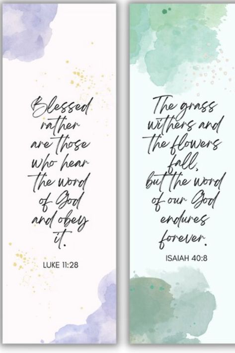 Christian Bookmarks, Book Marker, Bible Bookmark, Watercolor Bookmarks, Book Markers, Printable Bible Verses, Bookmarks Printable, Bible Journal, Childrens Church