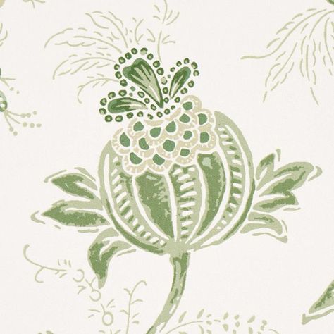 Chinoiserie Vine - Leaf Green Wallcoverings | Schumacher Green Chinoiserie Wallpaper, Vine Wallpaper, Green Chinoiserie, Block Print Wallpaper, Lily Wallpaper, Schumacher Wallpaper, Painting Antique Furniture, Chinoiserie Motifs, Toile Wallpaper