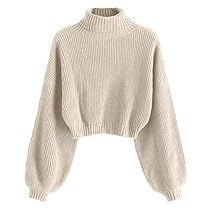 Fall Sweaters For Women, Cropped Turtleneck, Trendy Sweaters, Cropped Pullover, Sweater Jumper, Womens Turtleneck, Crop Sweater, Knit Pullover, Lantern Sleeve