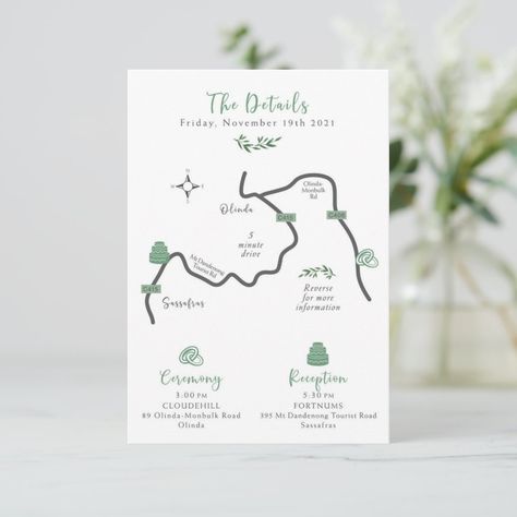 Wedding Map Enclosure Card - Custom Design Tara 10 cards Size: 3.5" x 5". Color: Matte. Gender: unisex. Age Group: adult. Wedding Maps For Guests, Wedding Invites With Map, Map Invitation Design, Wedding Directions Card, Map Layout Design, Wedding Invitations Map, Wedding Invite Map, Wedding Map Illustration, Map Invitation