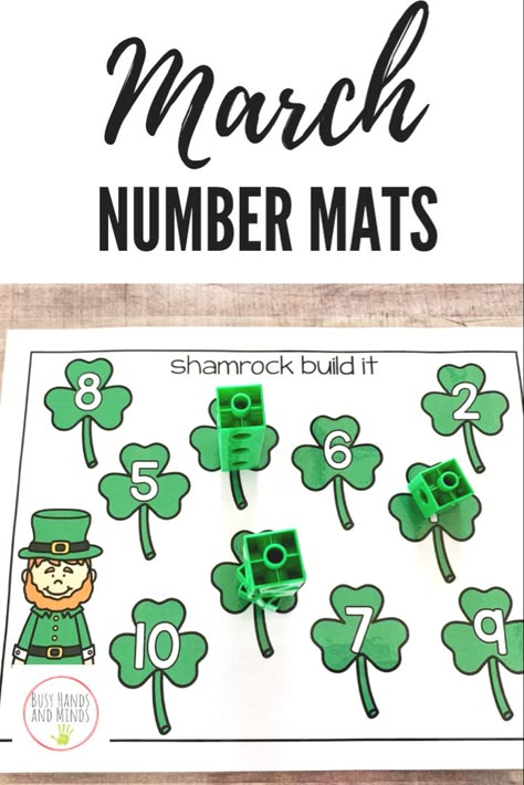 St Patricks Activities, March Lesson Plans, Sant Patrick, March Preschool, Math For Preschool, March Lessons, March Math, March Themes, St Patricks Crafts