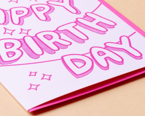 Brighten someone’s bday with this neon purple birthday banner! Handlettering Happy Birthday, Happy Birthday Wishing, Purple Birthday Card, Cards Diy Easy, Birthday Wishing, Happy Birthday Font, Cricut Birthday Cards, Happy Birthday Cards Diy, Compliment Cards