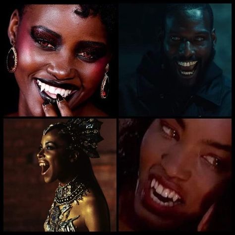 Mixed Race Black Women, Black Women In Horror, Vampire Aesthetic Female, Black Vampire Girl, Black Vampire Aesthetic, Brown Vampire, Poc Goth, Black Vampires, Black Horror