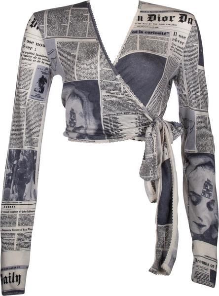 Newspaper Top, 2000 Runway, Christian Dior Runway, Newspaper Fashion, Dior Top, Newspaper Print, Zac Posen, John Galliano, Alternative Outfits