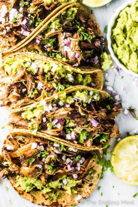 Tacos Pulled Pork, Mexican Pork Carnitas, Best Carnitas, Mexican Pulled Pork Tacos, Carnitas Tacos Recipe, Pork Carnitas Tacos, Mexican Pulled Pork, Mexican Pork, Guacamole Recipe Easy