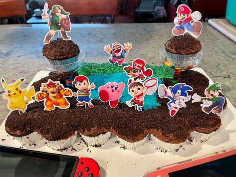 Super Smash Brothers Party, Smash Brothers Birthday Party, Smash Bros Birthday Party, Super Smash Bros Cake, Super Smash Bros Party, 9 Birthday, Smash Brothers, Super Smash Brothers, Mario Party