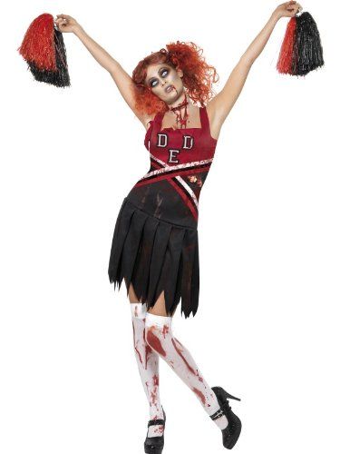 Smiffys Womens High School Horror Cheerleader Costume Dress and Pom Poms High School Horror Halloween Size 1416 32902 >>> You can get more details by clicking on the image-affiliate link. #Halloween Zombie Cheerleader Halloween Costume, Zombie Cheerleader Halloween, Zombie Fancy Dress, Cheerleader Fancy Dress, Zombie Cheerleader Costume, Zombie High, Cheerleader Halloween, Cheerleader Halloween Costume, Zombie Cheerleader