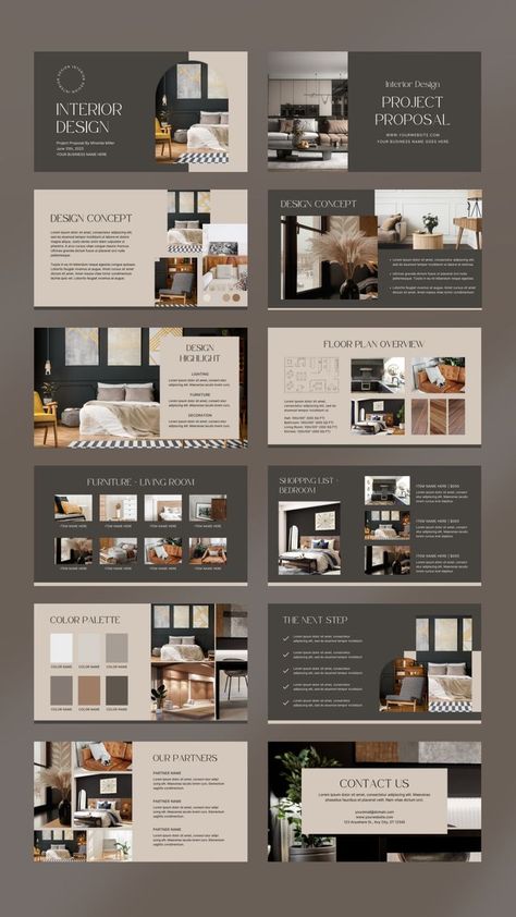 Interior Design Catalogue Layout, Interior Design Presentation Powerpoint, Interior Presentation Design, Interior Designer Presentation, Interior Design Portfolio Ideas, Professional Interior Design Portfolio, Interior Brochure Design, Interior Design Project Presentation, Interior Design Catalogue