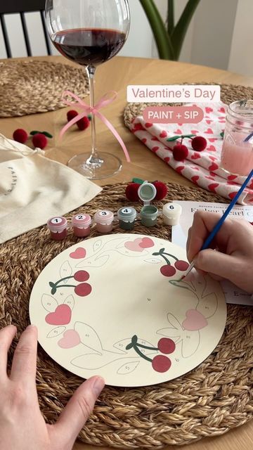 Ember Pearl Co | Jackie Wasinger on Instagram: "Ending the week with a little paint + sip for one 🍷🎨💋 The perfect way to spend a cold, snowy day 👌🏼 ❤️❤️❤️❤️❤️ Browse our new Valentine’s Collection of modern paint by number kits using the link in bio 🎨 All kits come with all the supplies needed to complete the design of your choice! . . . . . #painting #paintwithme #paintingreels #diyreels #paintandsip #etsy #valentines #valentinesparty #diyvalentines #craftreels #diyideas #craftideas #galentines #galentinesparty" Galentines Paint Party, Galentines Paint, Etsy Valentines, Galentines Party, Paint And Sip, Snowy Day, Valentines Party, Paint By Number Kits, Paint Party