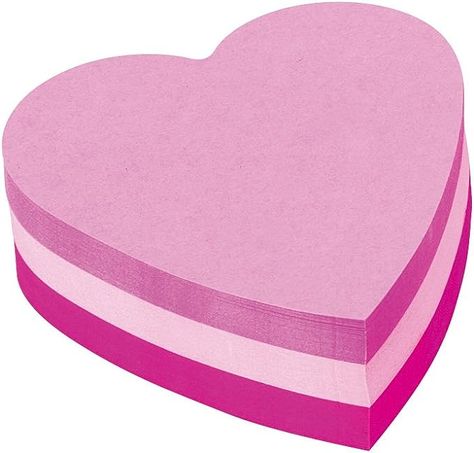 Post-it Notes - 1 Block of 225 Heart Shape Sticky Notes - 70 x 70mm - Sticky Notes for Desk, Office, School and Memos - Pink Acrylic Office Supplies, Pink Sticky Notes, Stick Notes, Desk Office, Tough Love, Pink Tone, Post It Notes, Office School, Post It