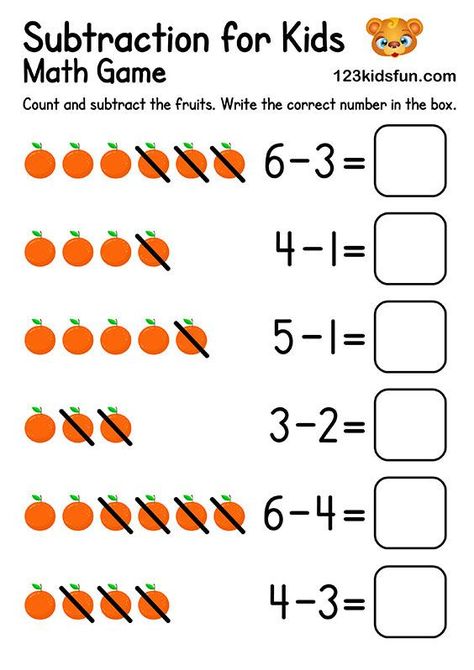 Free Printable Preschool & Kindergarten Math Worksheets - Subtraction for Kids. Subtraction Preschool, Kindergarden Math, Kindergarten Subtraction, Math Subtraction Worksheets, Fun Apps, Subtraction Kindergarten, Kindergarten Math Worksheets Free, Math Subtraction, Worksheets Kindergarten