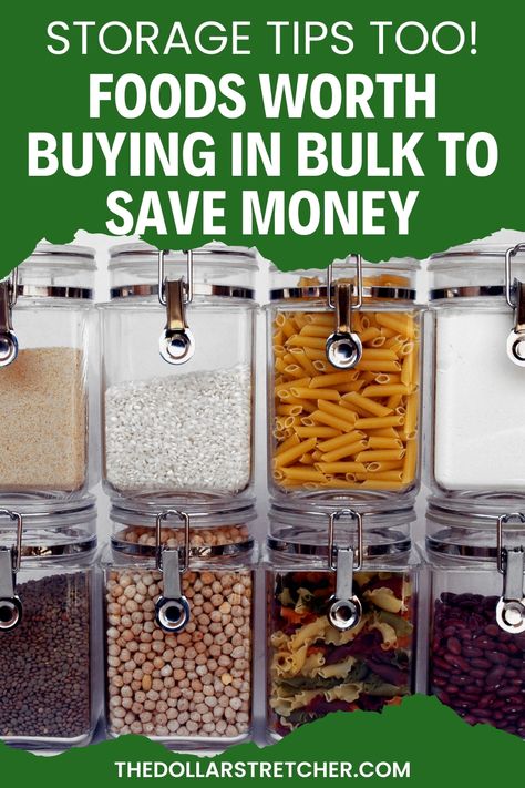 Bulk buying certain types of food can be a cost-effective and convenient way to stock your pantry or freezer. Here are some foods worth buying in bulk if you have the space and means to store them properly to avoid food waste. #bulkbuyingfood Stock Your Pantry, Bulk Buying, Money Storage, Storing Spices, Raw Nuts, Buying In Bulk, Long Term Food Storage, Food Cost, Food Handling