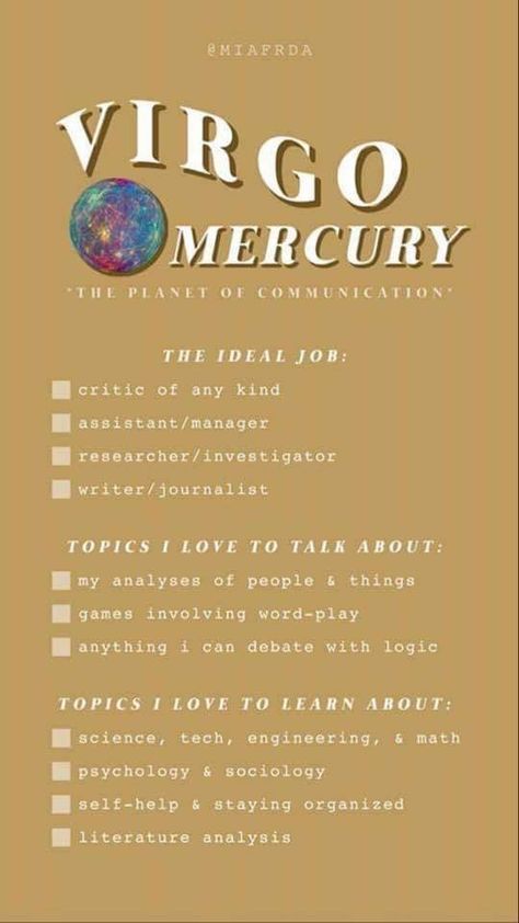 Mercury In Virgo, Virgo Mercury, House Astrology, Mercury Sign, Sagittarius Astrology, Zodiac Things, Planet Signs, Gemini Rising, Astrology Planets