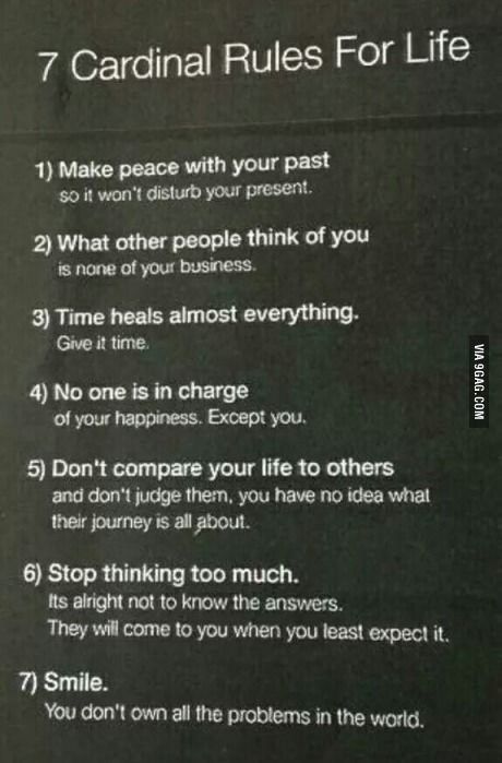 Life simplified. Not so far from the truth though. Save Myself, Time Heals Everything, 7 Rules Of Life, Fat Burning Diet, Dont Compare, Life Rules, Make Peace, Inspirational Sayings, For Life