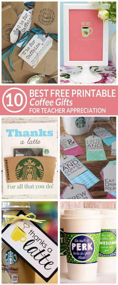 These free printable coffee teacher appreciation gifts are sure to do the trick for teacher appreciation week. #Teachers #GiftIdeas Coffee Teacher Appreciation, Free Teacher Appreciation Gifts, Teacher Coffee Gifts, Free Teacher Printables, Teacher Printables, Easy Teacher Gifts, Coach Appreciation Gifts, Teacher Appreciation Printables, Teachers Diy