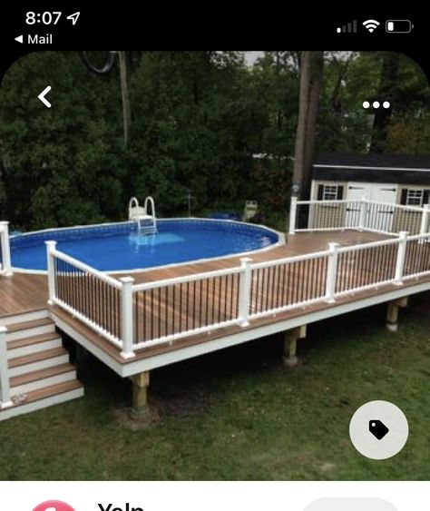 Composite Pool Deck, Railing Styles, Pool With Deck, Decks Around Pools, Pool Oasis, Aluminum Balusters, Pool Decking, Oval Pool, Pool Deck Plans