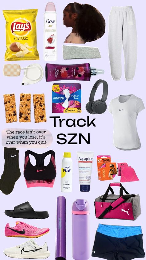 Track SZN #trackandfield #trackgirl #trackaesthetic #track How To Stay On Track, Track And Field Essentials, Track And Field Aesthetic Outfit, How To Prepare For Track Season, Track Collage, Track And Field Tips, Tips For Track, Track Outfits Practice, Track Body Goals