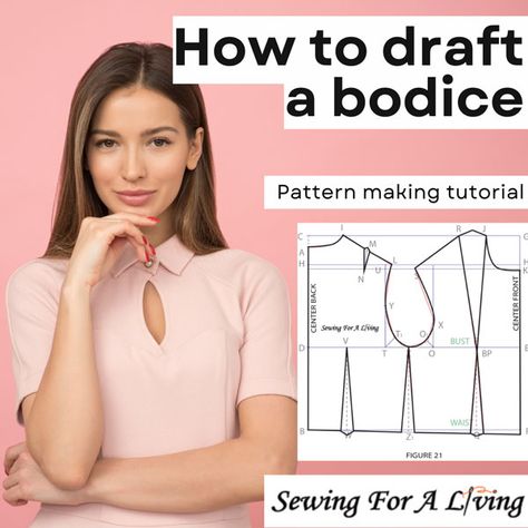 From measurements to adjustments, learn step-by-step how to draft a bodice pattern that fits like a dream. Simple Bodice Pattern, Drafting Sewing Patterns, Basic Top Pattern, Pattern Drafting Tutorials For Beginners, Pattern Drafting Bodice, Basic Bodice Pattern, Pattern Making Tutorial, Basic Bodice, Pattern Drafting Tutorials