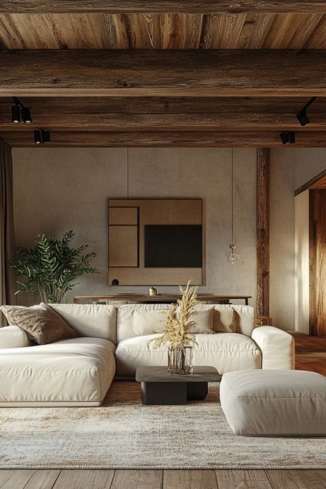 Exploring textured ceilings with wood beams and 3D panels, showcased in a vibrant interior setting using 1 stunning image. Wood Beam Trim, Wood Beam Room Divider, Flat Ceiling With Beams, Textured Ceiling Ideas, Wood Vaulted Ceiling, Wood Ceiling Living Room, Ceilings With Wood Beams, Wood Beams On Ceiling, Wood Panel Ceiling