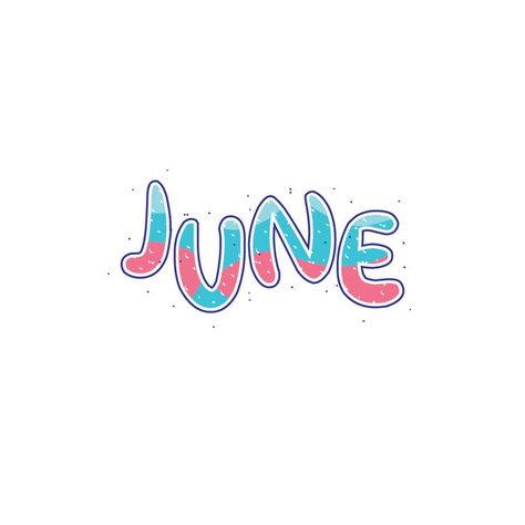 Months Lettering, June Lettering, Hand Drawn Typography, Colorful Lettering, Summer Drawings, Drawn Typography, Text Effect, Colorful Style, Text Effects