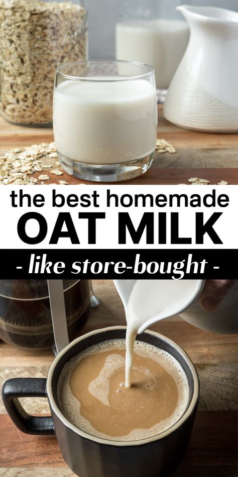 Learn how to make oat milk that's creamy, smooth, lightly sweet, and never slimy, even when heated or blended. Inspired by processes used by Oatly and other manufacturers, the trick is using enzymes to break down the starch into sugars. But don't worry, it's not as tricky as it sounds! I'll walk you through it step by step so you can make oat milk at home that tastes just like store-bought, for a fraction of the cost! Make Oat Milk, Homemade Oat Milk, Hot Fudge Cake, Oat Milk Recipe, How To Make Oats, Hot Chocolate Fudge, Party Food Dessert, Slow Cooker Desserts, Winter Desserts